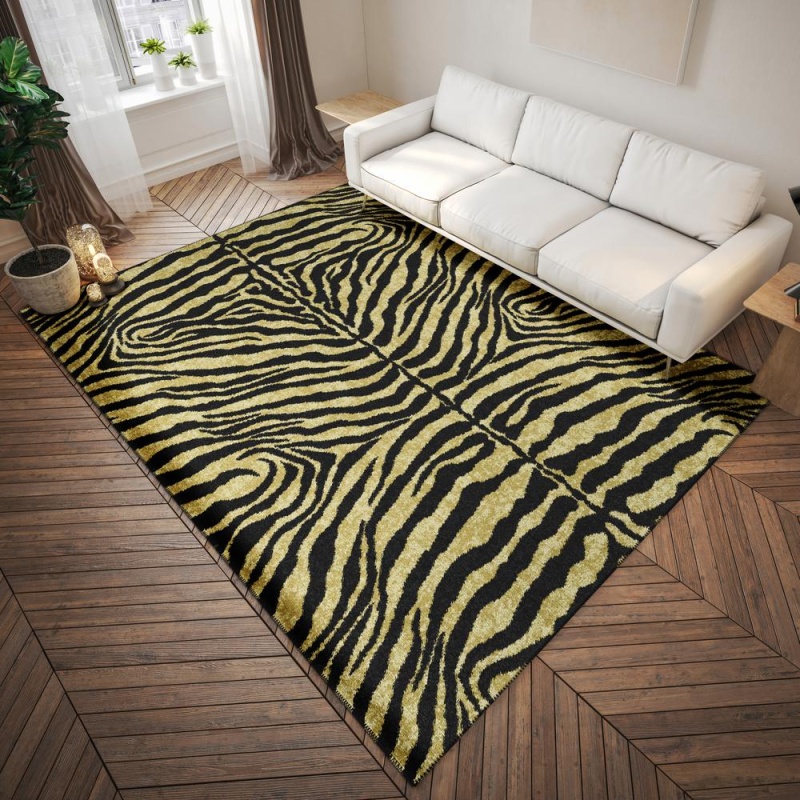 Safari Gilded Animal Animal Print 10' X 14' Area Rug Gilded Asf31