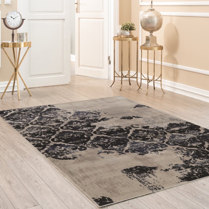 Jewel Clara Beige & Navy 5X7.6 Rug