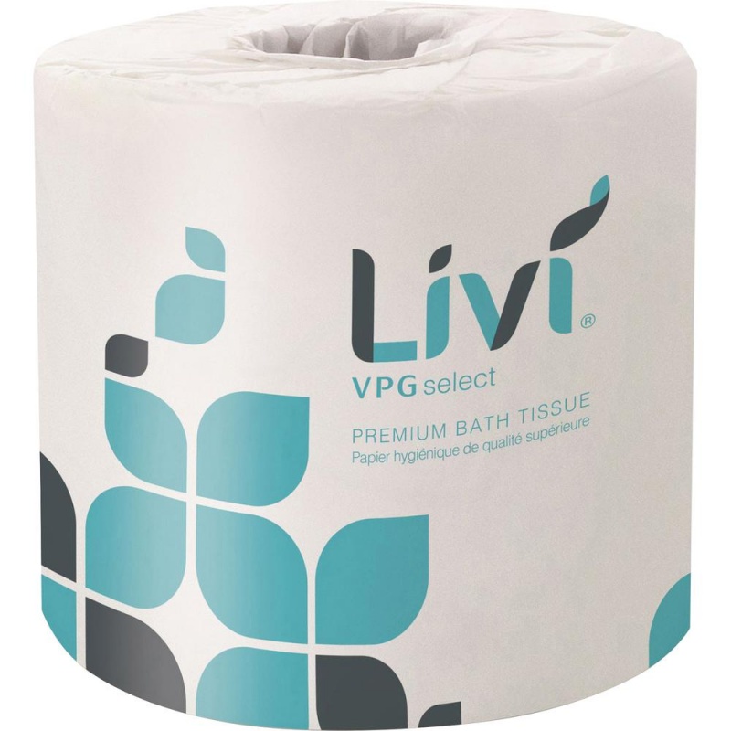 Livi Vpg Select Bath Tissue - 2 Ply - 4.48" X 3.98" - 420 Sheets/Roll - Bright White - Virgin Fiber - Soft, Strong, Absorbent, Individually Wrapped - For Office Building - 60 / Carton