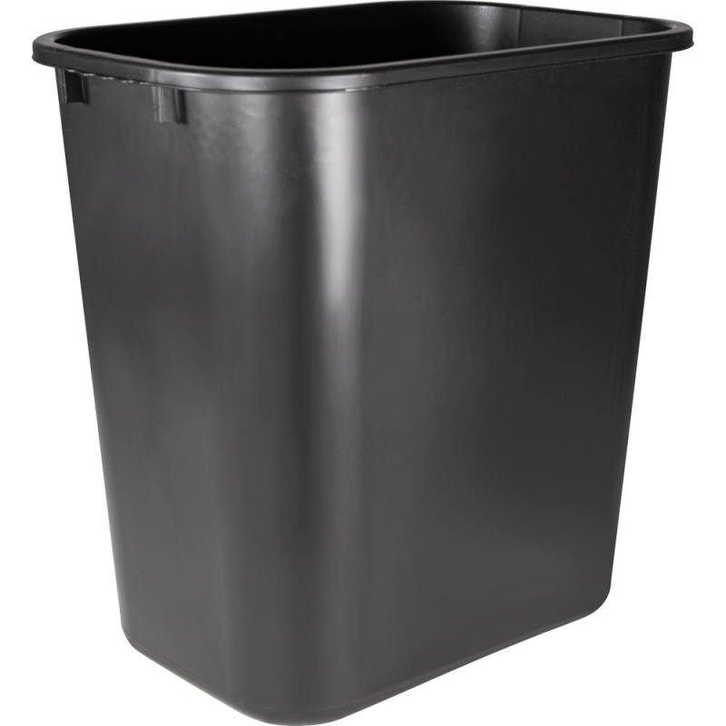 Sparco Rectangular Wastebasket - 7 Gal Capacity - Rectangular - 15" Height X 14.5" Width X 10.5" Depth - Polyethylene - Black
