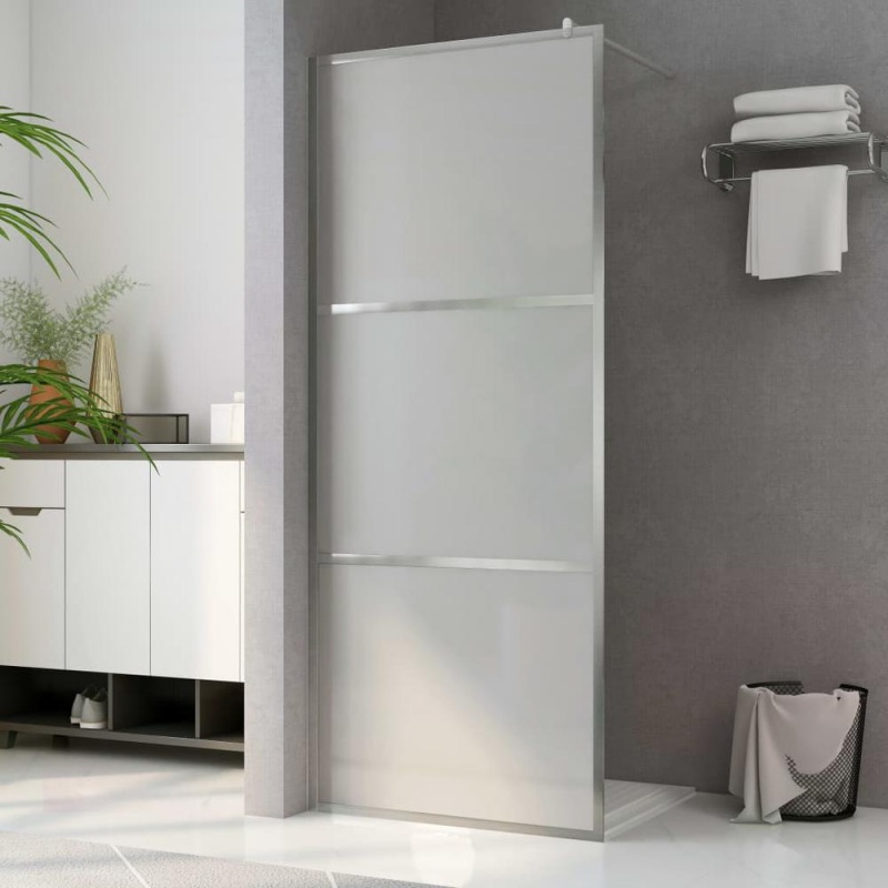 Vidaxl Walk-In Shower Wall With Whole Frosted Esg Glass 45.3"X76.8" 6648