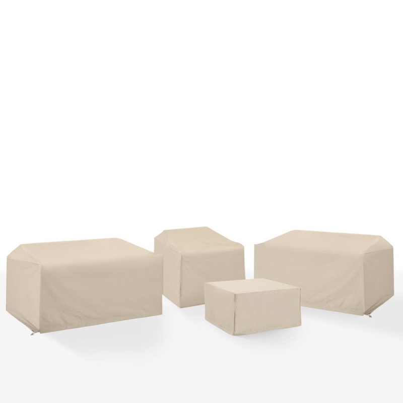 4Pc Outdoor Furniture Cover Set: 2 Loveseats, 1 Chair, 1 Square Table/Ottoman