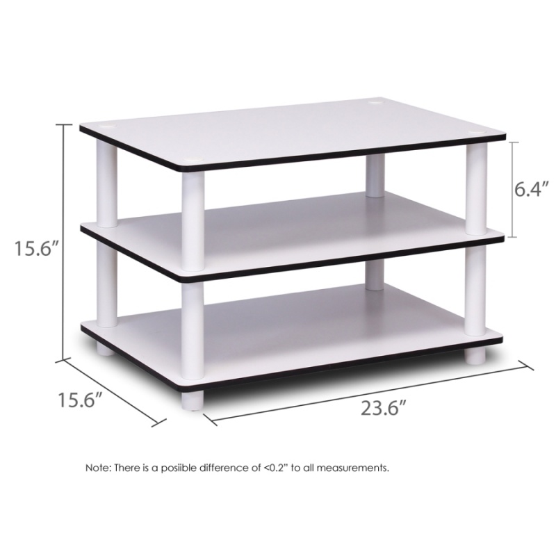11173 Just 3-Tier No Tools Coffee Table, White W/White Tube