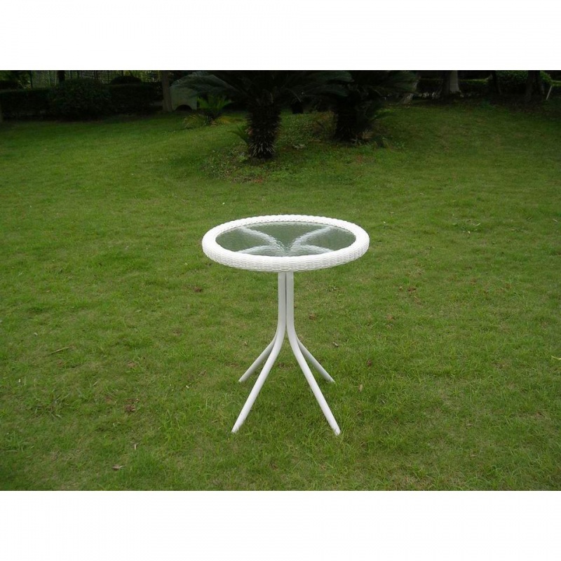 Outdoor Resin Wicker And Glass-Top Bistro Table