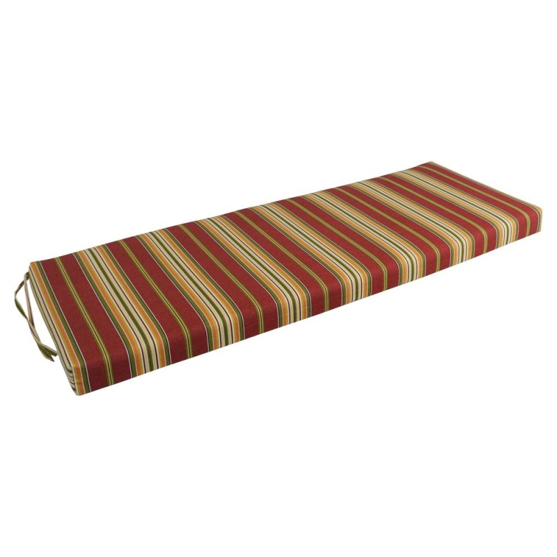48-Inch By 19-Inch Patterned Outdoor Spun Polyester Loveseat Cushion