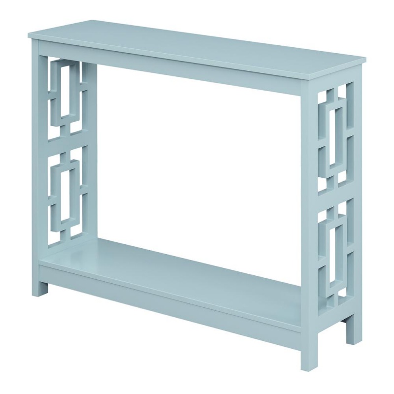 Town Square Console Table With Shelf, Sea Foam