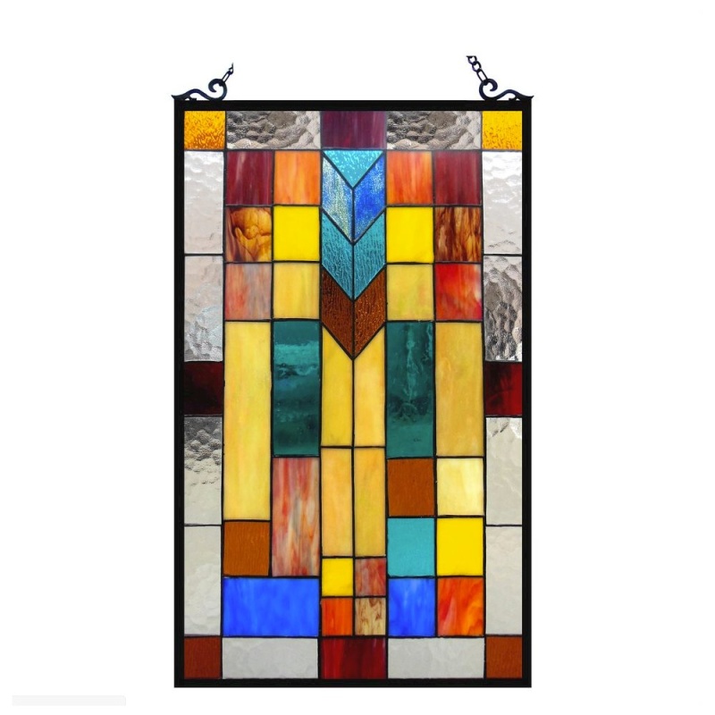 Tate Tiffany-Glass Mosaic Design Window Panel 16X26