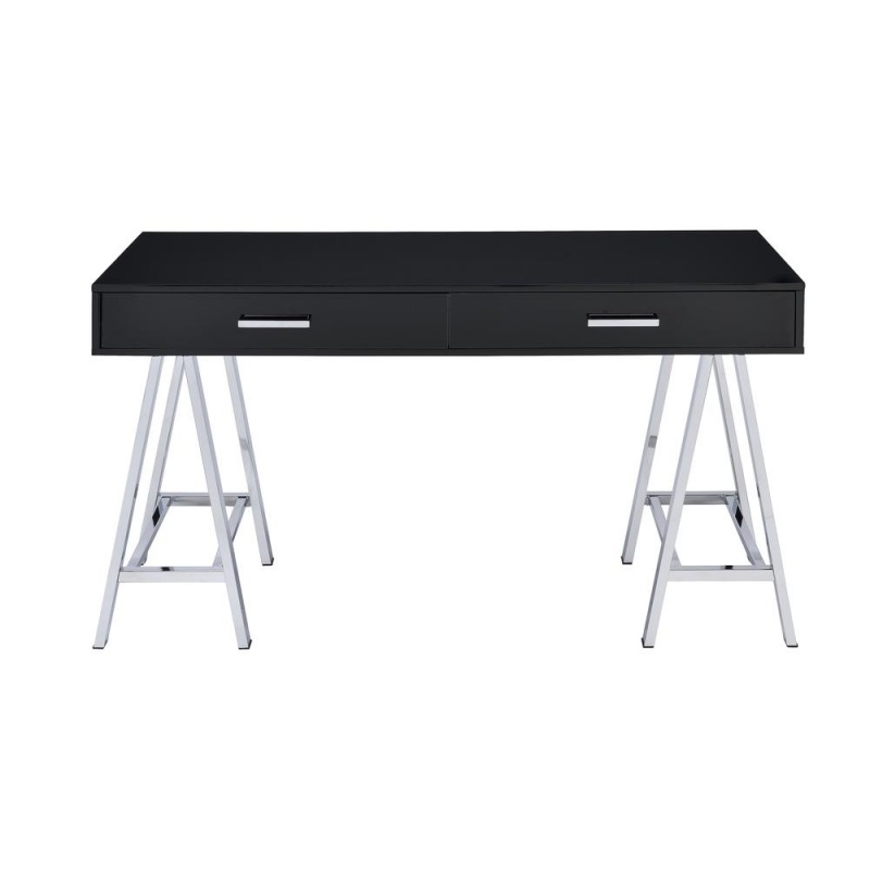 Coleen Desk, Black & Chrome