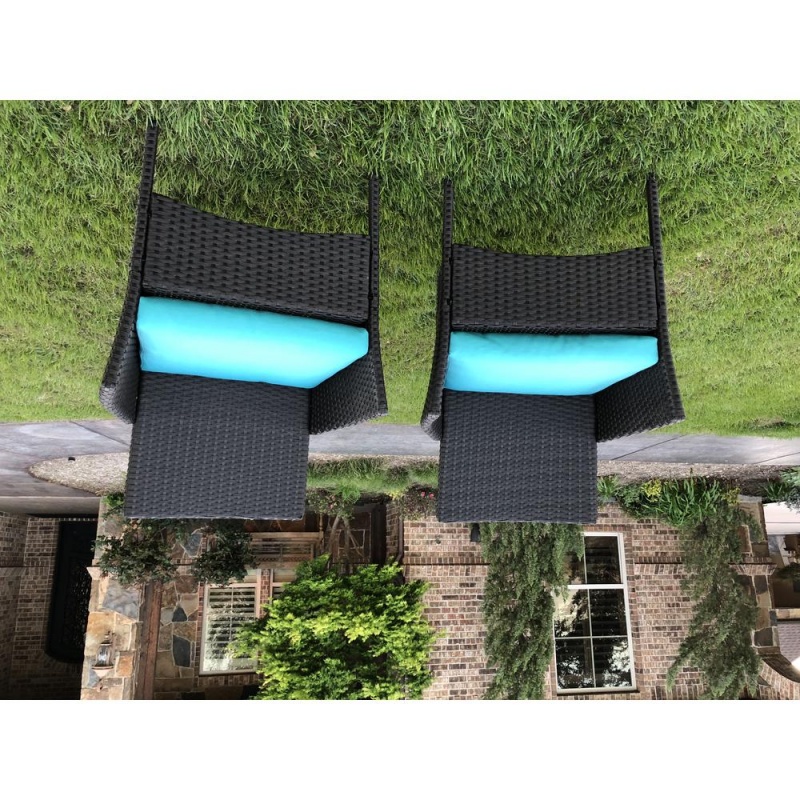 Resin Wicker/Steel Contemporary Arm Chair With Cushions (Set Of 2)