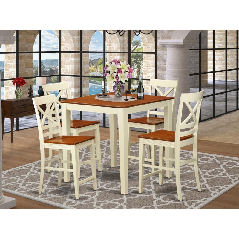 Pc Dining Counter Height Set - Dining Table And 4 Bar Stools