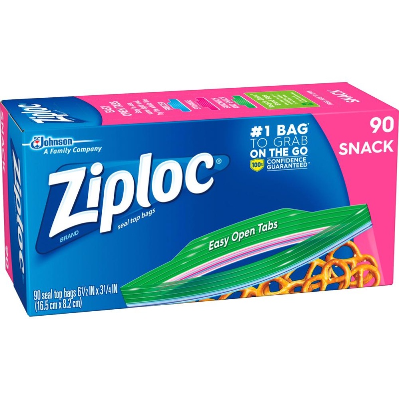 Ziploc Resealable Sandwich Bags, 1.2 Mil, 6.5 X 5.88, Clear, 40 Bags/Box,  12 Boxes/Carton