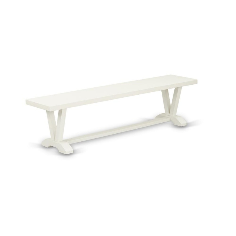 East West Furniture Vb027 V-Style Modern Dining Bench With Wood Seat, 72X15x18 Inch