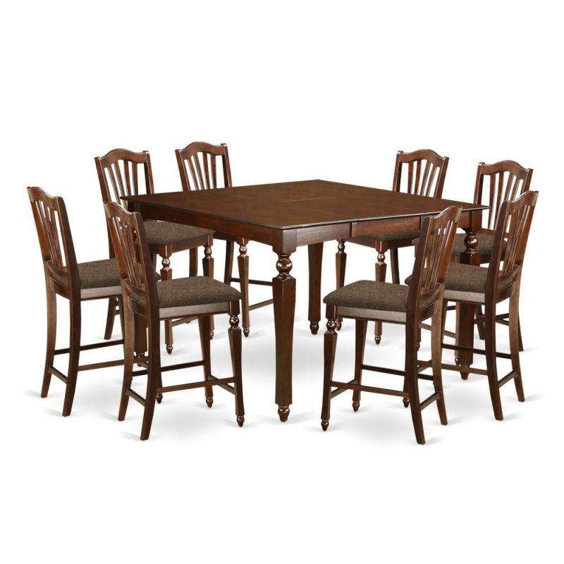 9 Pc Counter Height Table Set-Square Counter Height Table8 Stools