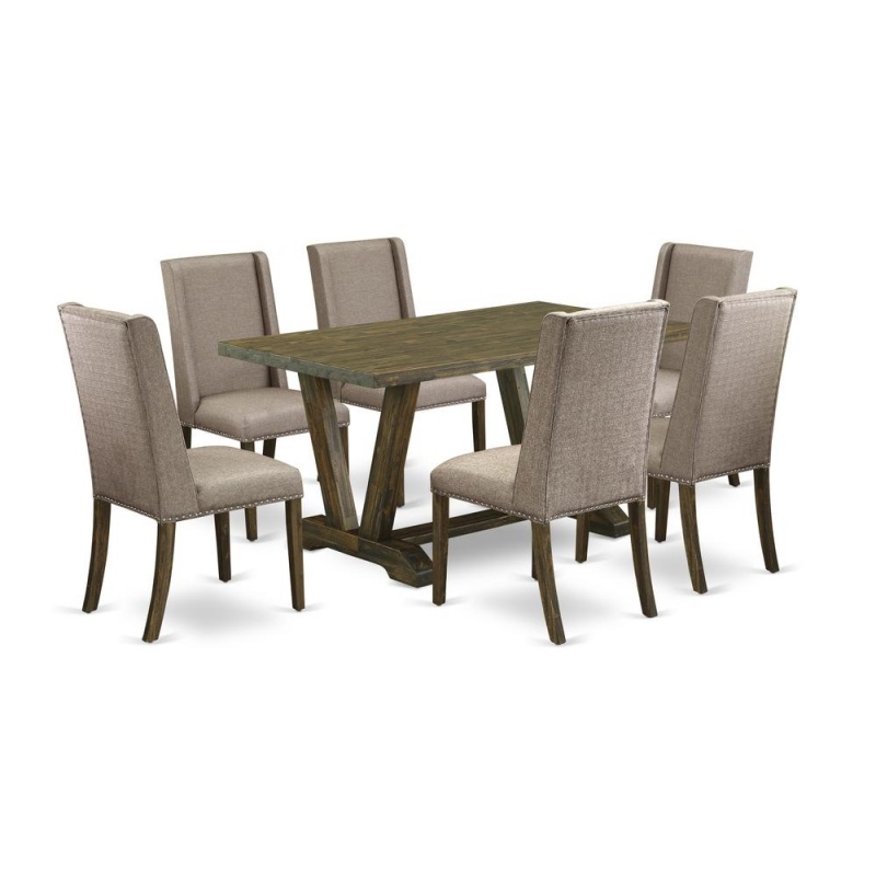 East West Furniture 7-Piece Dining Room Set