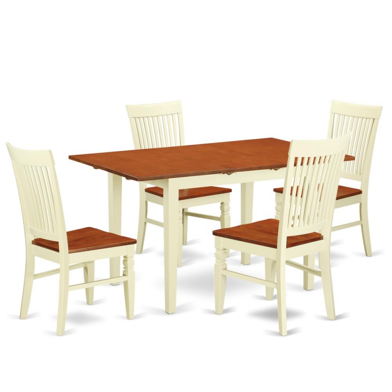 Dining Room Set Buttermilk & Cherry, Nowe5-Bmk-w