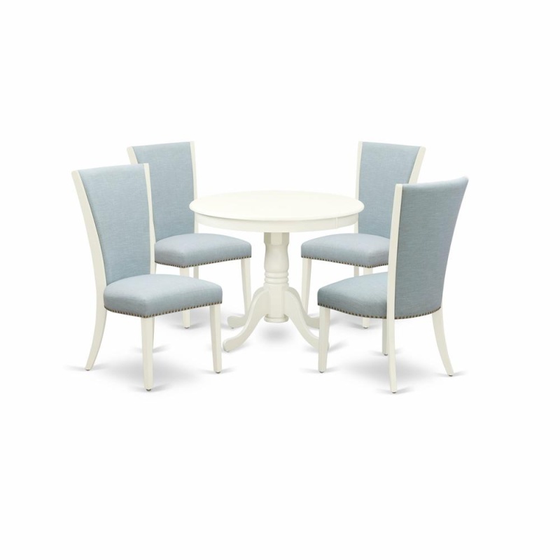 5 Pc Modern Dining Set with High-Back Chairs