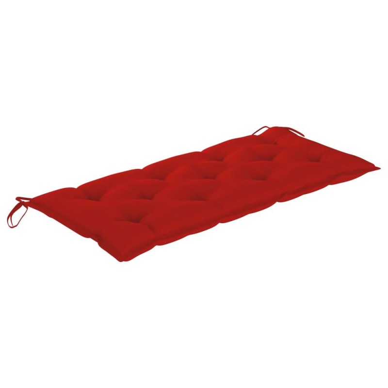 Vidaxl Garden Bench With Red Cushion 94.5" Solid Teak Wood 2910
