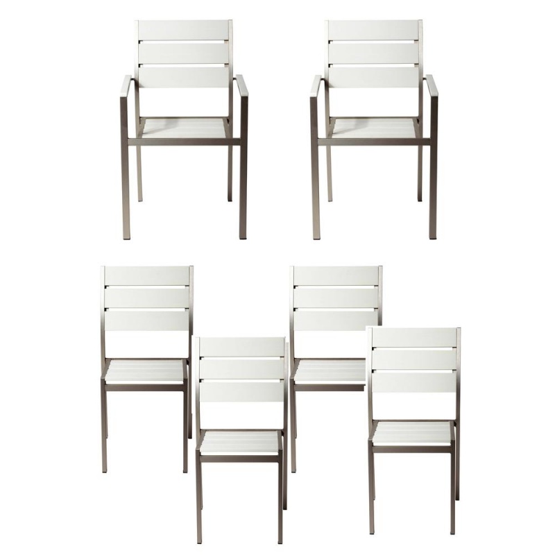 Set Of 6 Roy Dining Chair, White