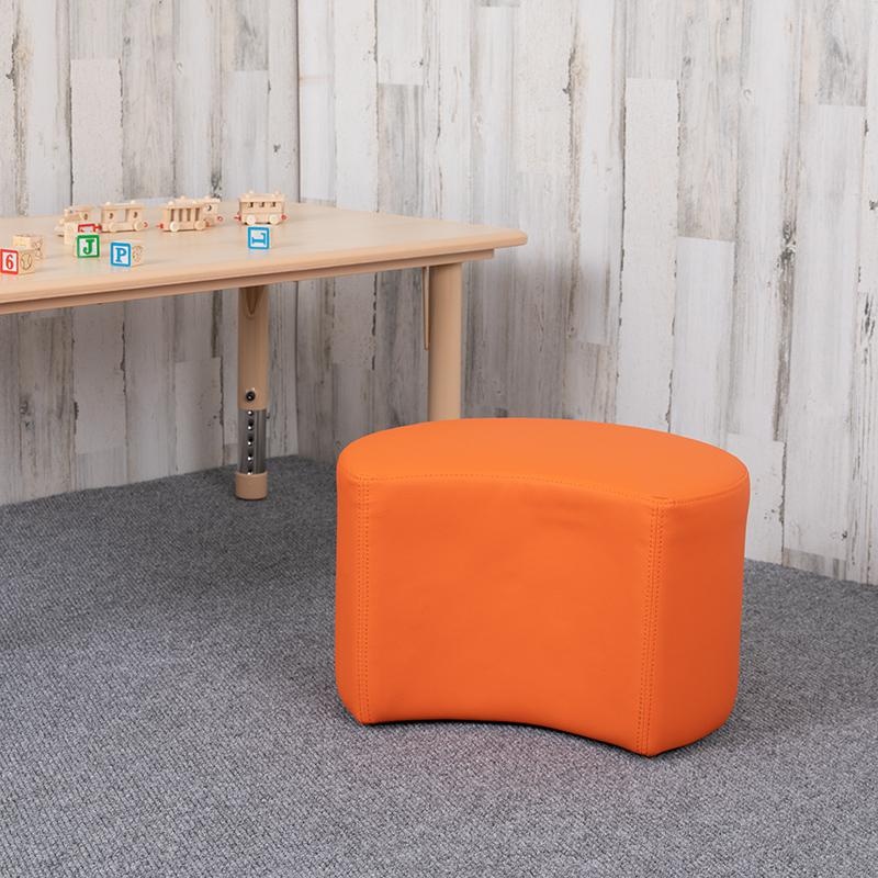 Soft Seating Collaborative Moon For Classrooms And Daycares - 12" Seat Height (Orange)