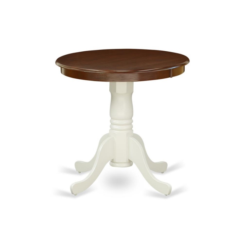 Dining Table Mahogany & Linen White