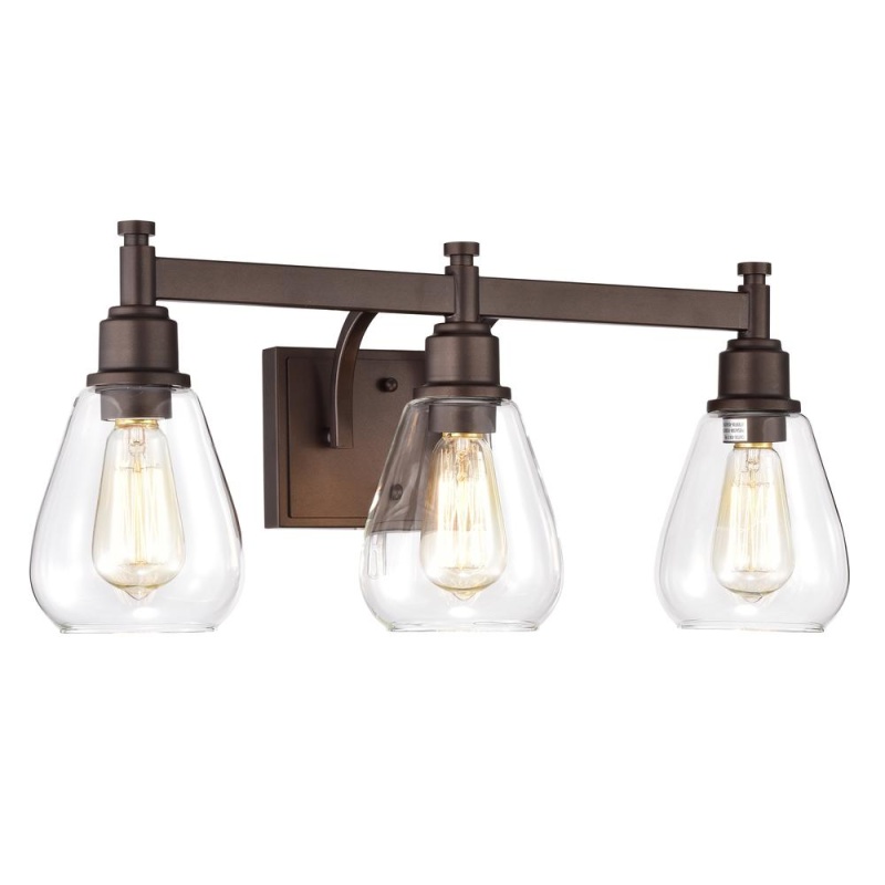 Chloe Lighting Hudson Transitional 3 Light Oil Rubbed Bronze Bath Vanity Fixture 23" Wide
