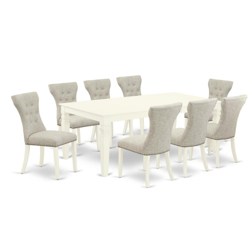 East West Furniture Linen White Dining Room Set
