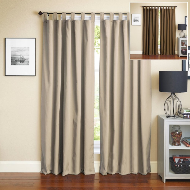 108-Inch By 52-Inch Two-Tone Twill Reversible Drapery Panels