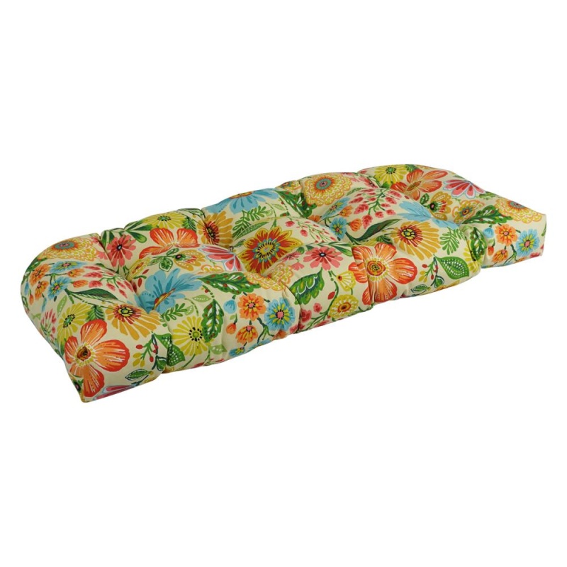 42-Inch By 19-Inch U-Shaped Patterned Spun Polyester Tufted Settee/Bench Cushion 93180-Ls-Reo-60