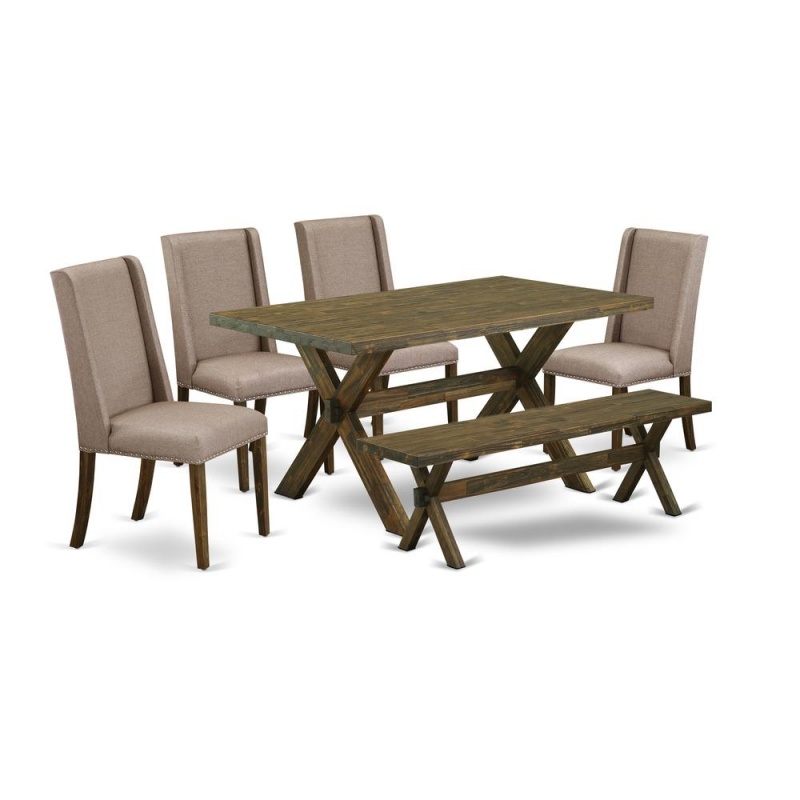 East West Furniture 6-Piece Modern Dining Set
