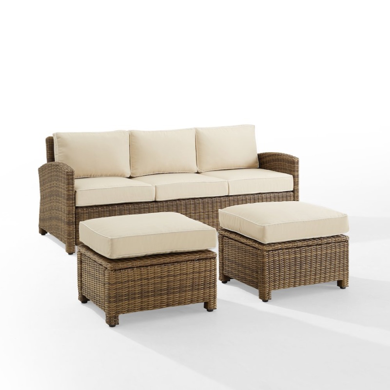 Bradenton 3Pc Wicker Outdoor Sofa Set