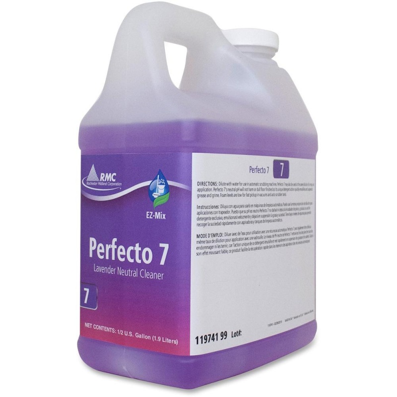 Rmc Perfecto 7 Lavendar Cleaner - For Wall, Floor, Chrome, Porcelain, Stainless Steel - Concentrate - 64.2 Fl Oz (2 Quart) - Lavender Scent - 4 / Carton - Purple