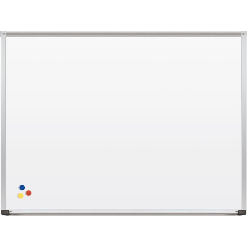 Markerboard -96"Wx48"h - White Porcelain Steel Surface - Anodized Aluminum Frame