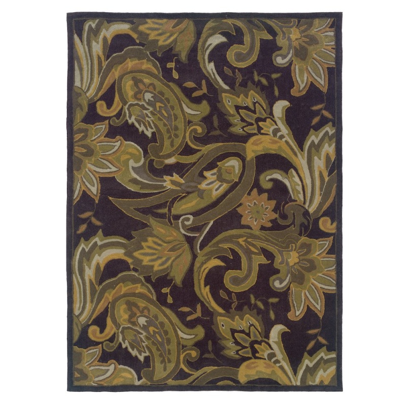 Trio Lahour Aubergine & Green 5x7 Rug