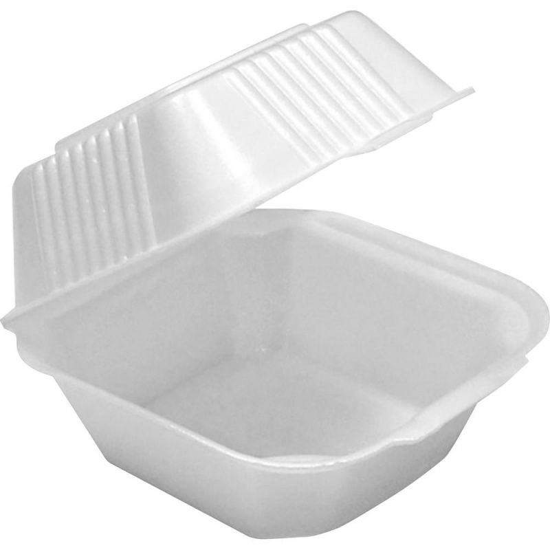 Pactiv Hinged Lid Sandwich Containers Disposable White Foam Body