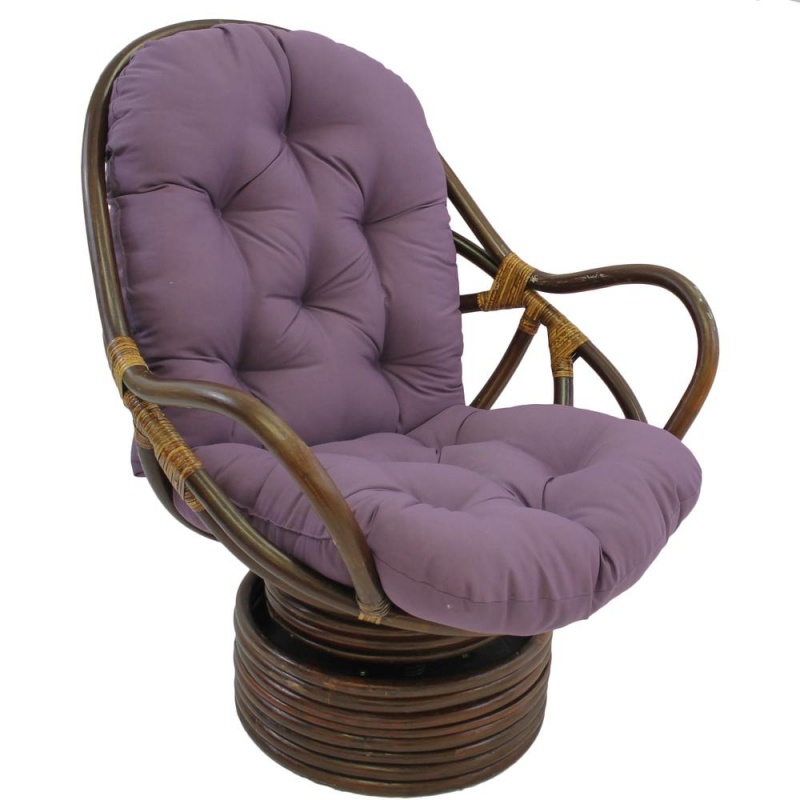48-Inch By 24-Inch Solid Twill Swivel Rocker Cushion