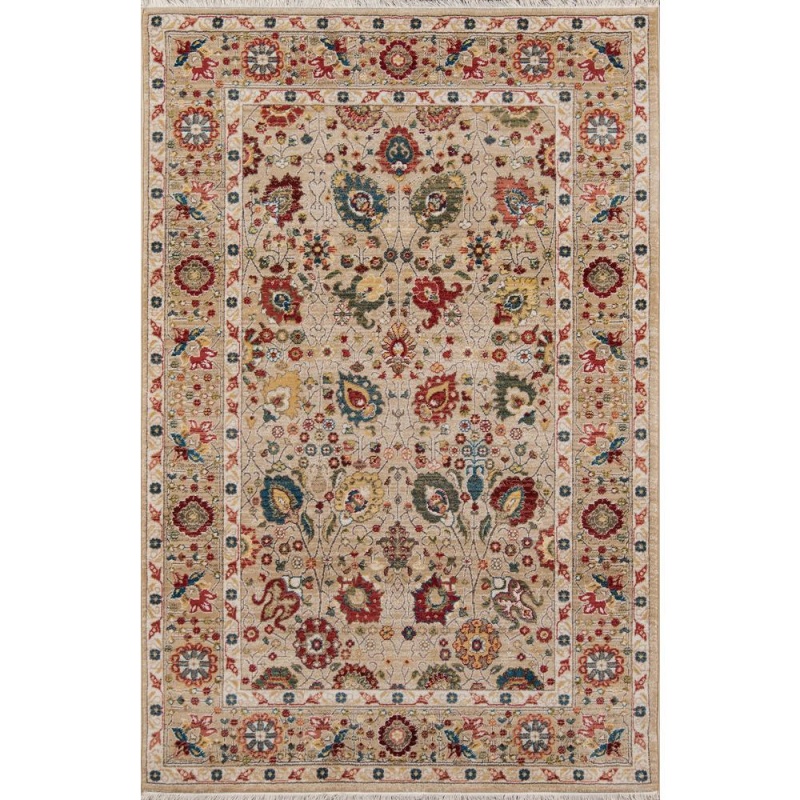 Traditional Rectangle Area Rug, Ivory, 5' X 7'5"