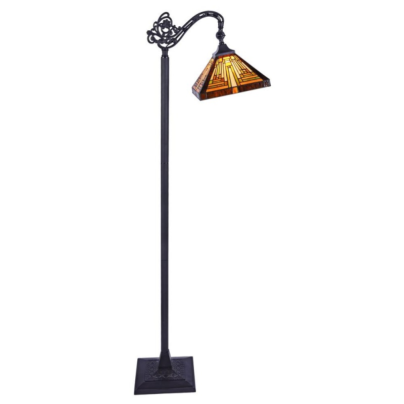 Innes Tiffany-Style 1 Light Reading Floor Lamp 11" Wide