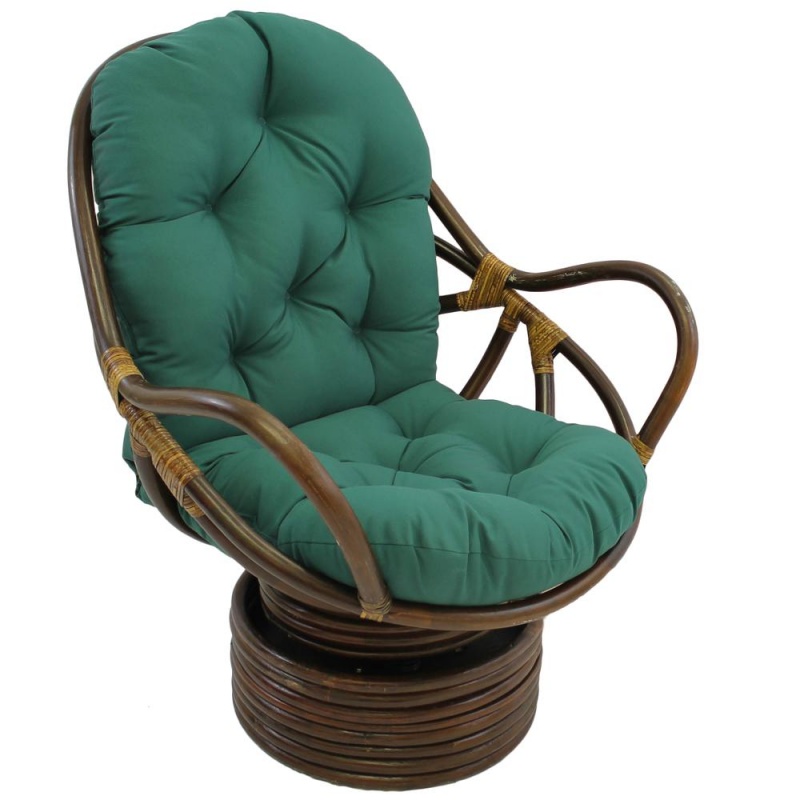 48-Inch By 24-Inch Solid Twill Swivel Rocker Cushion