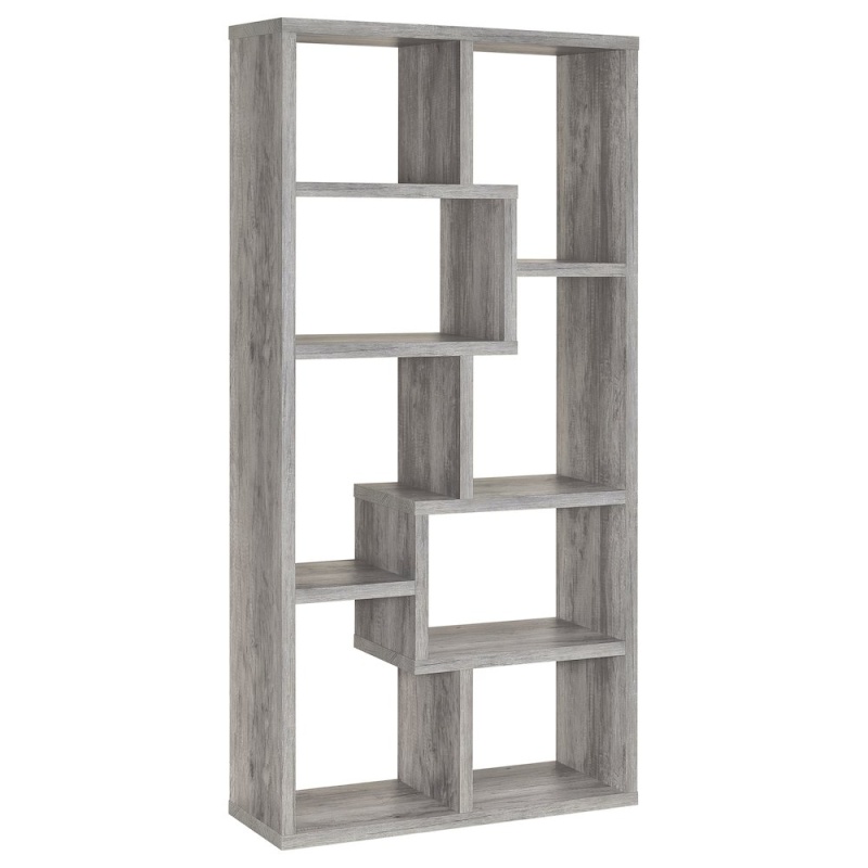 Theo 71-Inch 6-Shelf Bookshelf Grey Driftwood