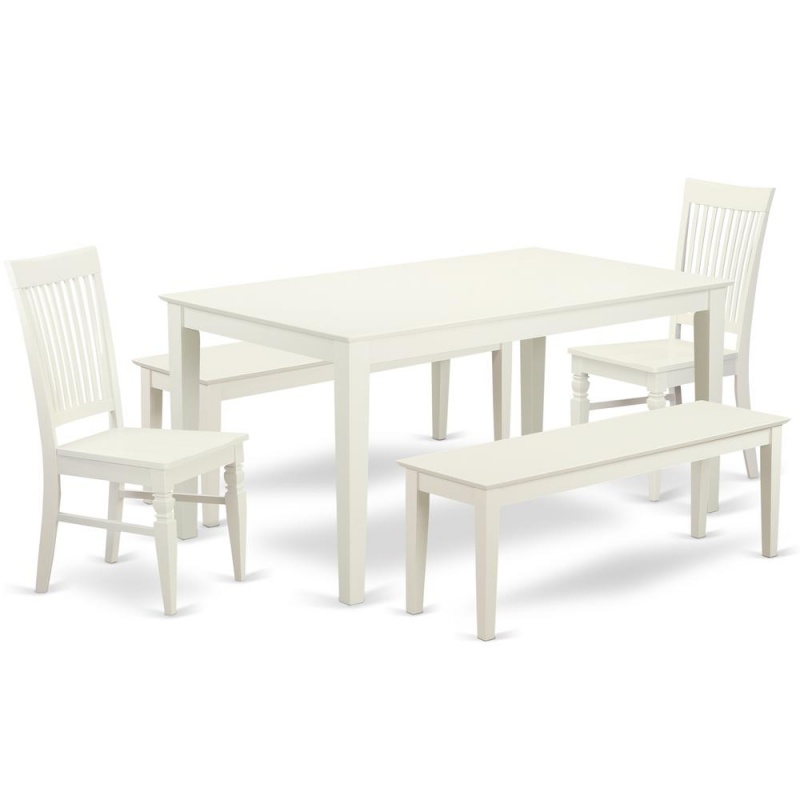 Dining Room Set Linen White, Cano5c-Lwh-w