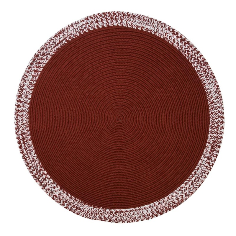 Bordered Under-Tree Christmas Reversible Round Rug - Red 55” X 55”