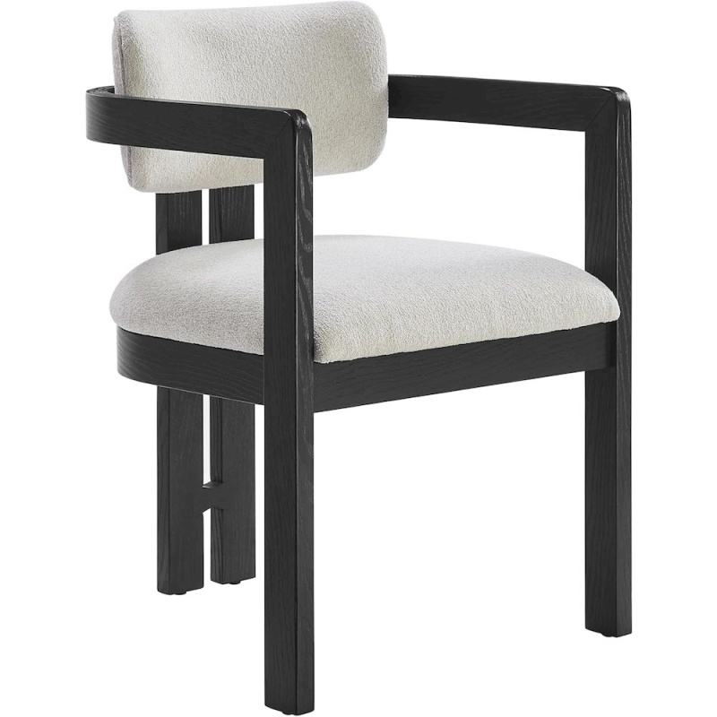 Tappelle Mid-Century Modern Dining Arm Chairs, Set of 2, Black