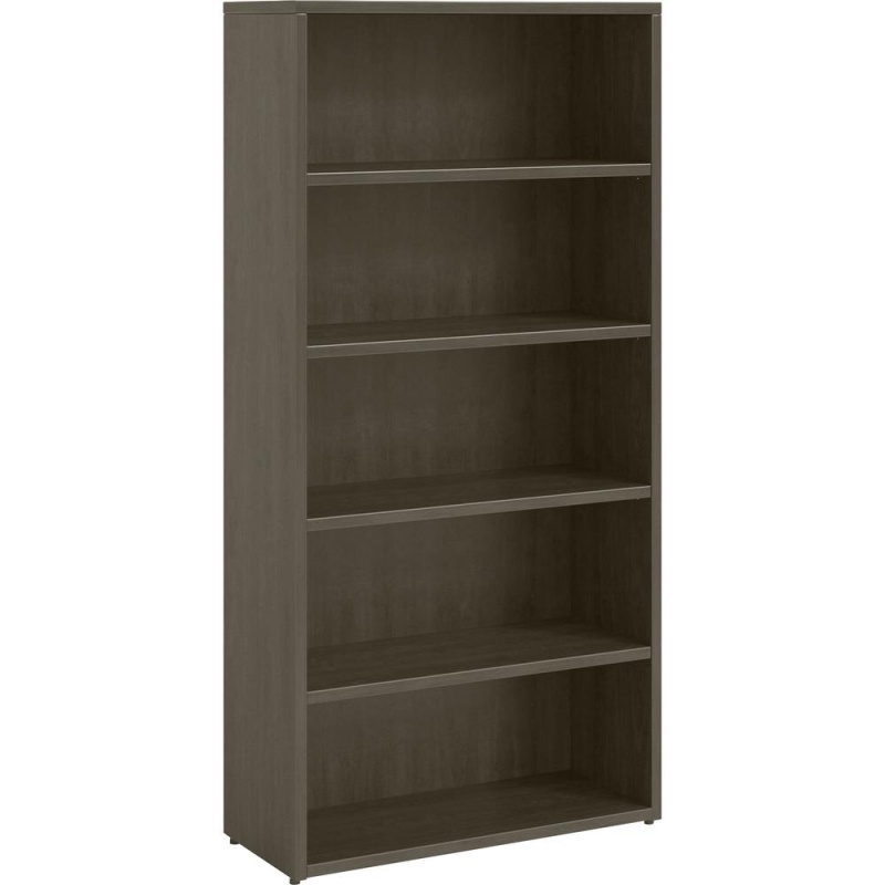 Lorell Prominence 2.0 Bookcase - Rectangle - 69" Height X 34" Width X 12" Depth, 1" Thickness Top - 5 Shelve(S) - 4 Adjustable Shelf(Ves) - Material: Particleboard - Finish: Gray Elm - Laminated, Dura