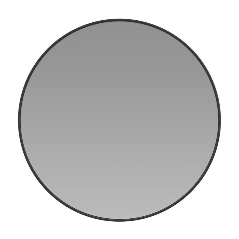 30" Round Black Metal Framed Wall Mirror - Large Accent Mirror For Bathroom, Vanity, Entryway, Dining Room, & Living Room