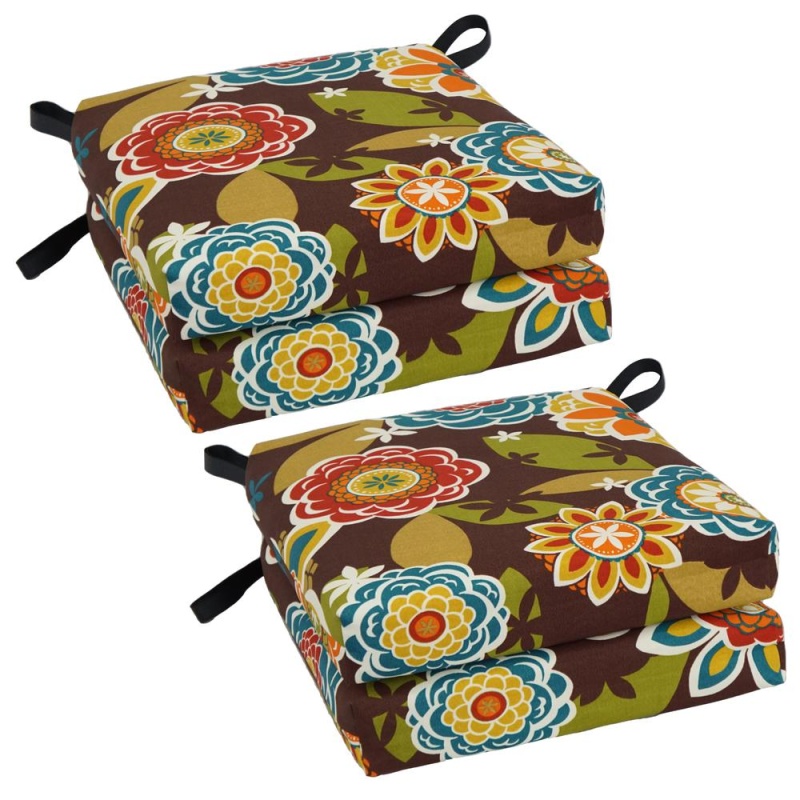 Set Of 4 Outdoor Chair Cushions, Annie Chocolate