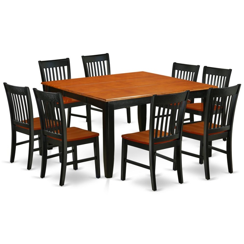 Dining Room Set Black & Cherry, Pfno9-Bch-w