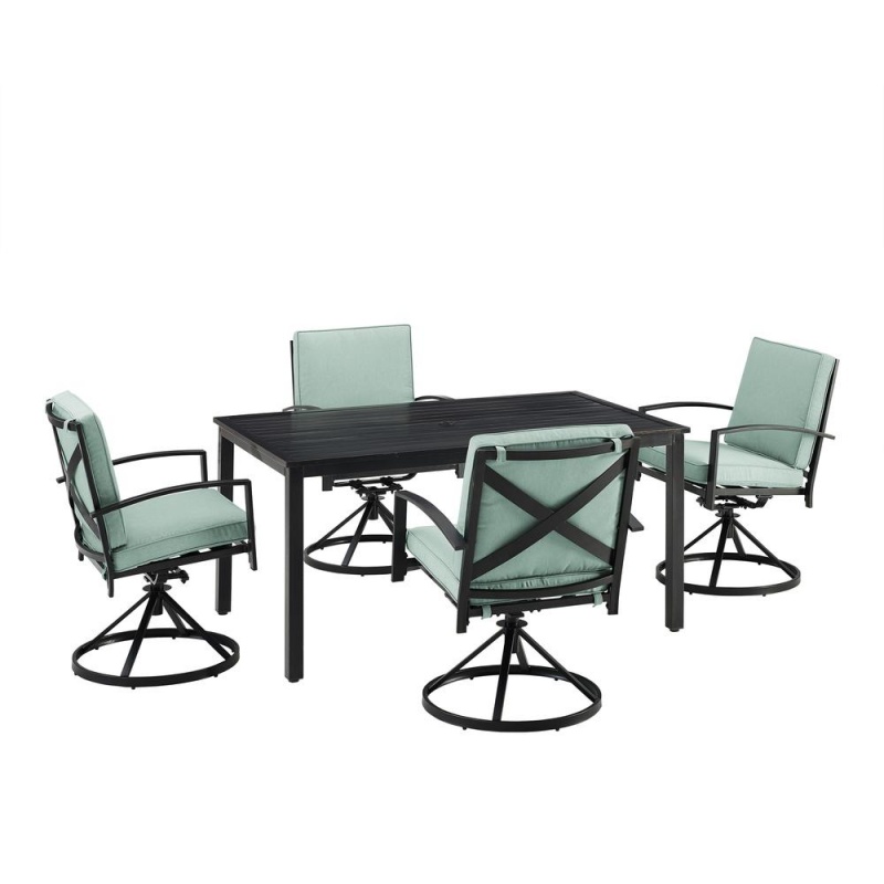Kaplan 5Pc Outdoor Dining Set - Table & 4 Swivel Chairs