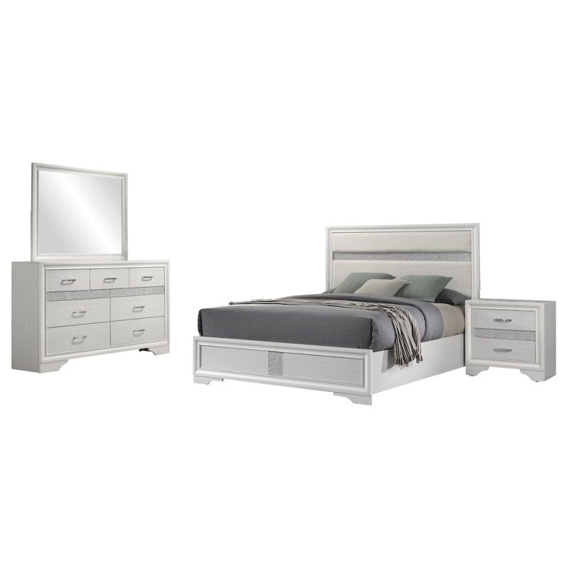 Miranda 4-Piece Eastern King Bedroom Set White