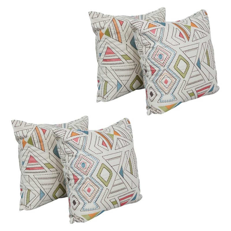 17-Inch Jacquard Throw Pillows With Inserts (Set Of 4) 9910-S4-Id-074