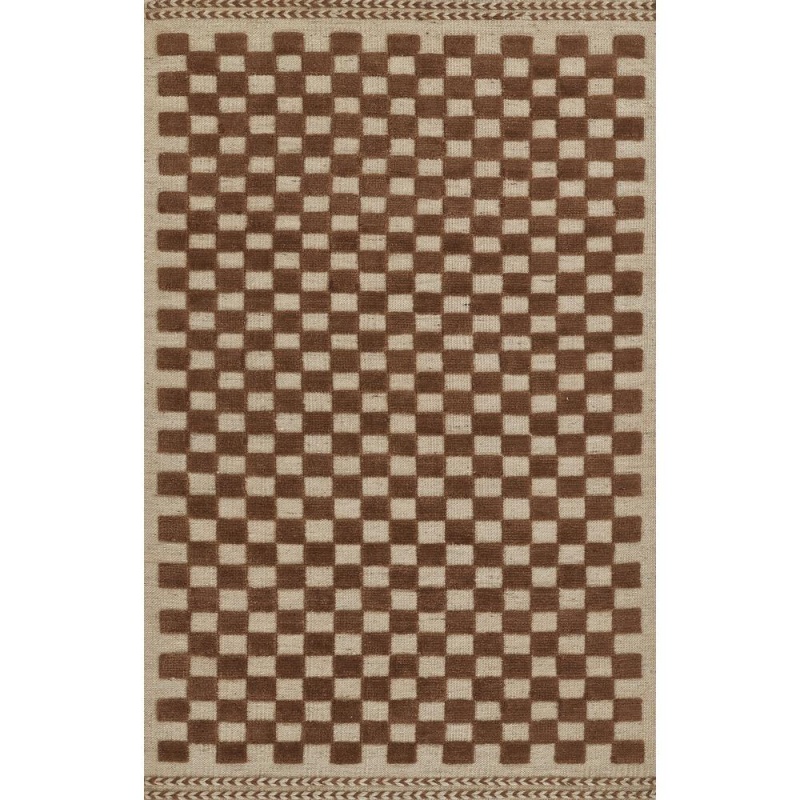 Contemporary Runner Area Rug, Brown, 2'6" x 8' Runner